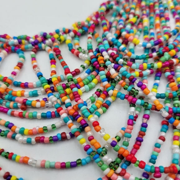 Colorful Beaded Statement Necklace / Bib Style and Candy Colored. - Picture 4 of 5